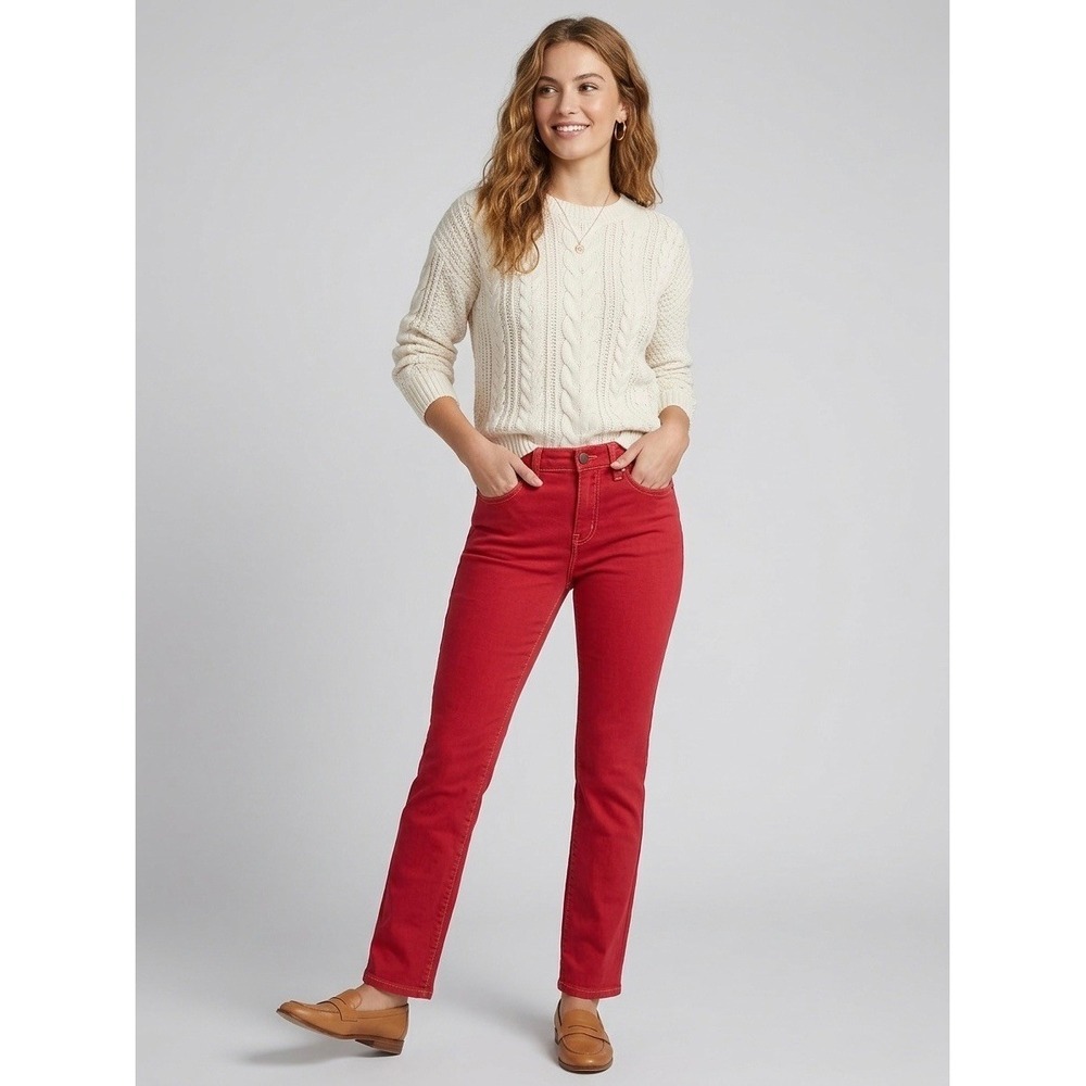 Pilcro and the Letterpress Red Low-Rise Straight Leg Jeans Size 27